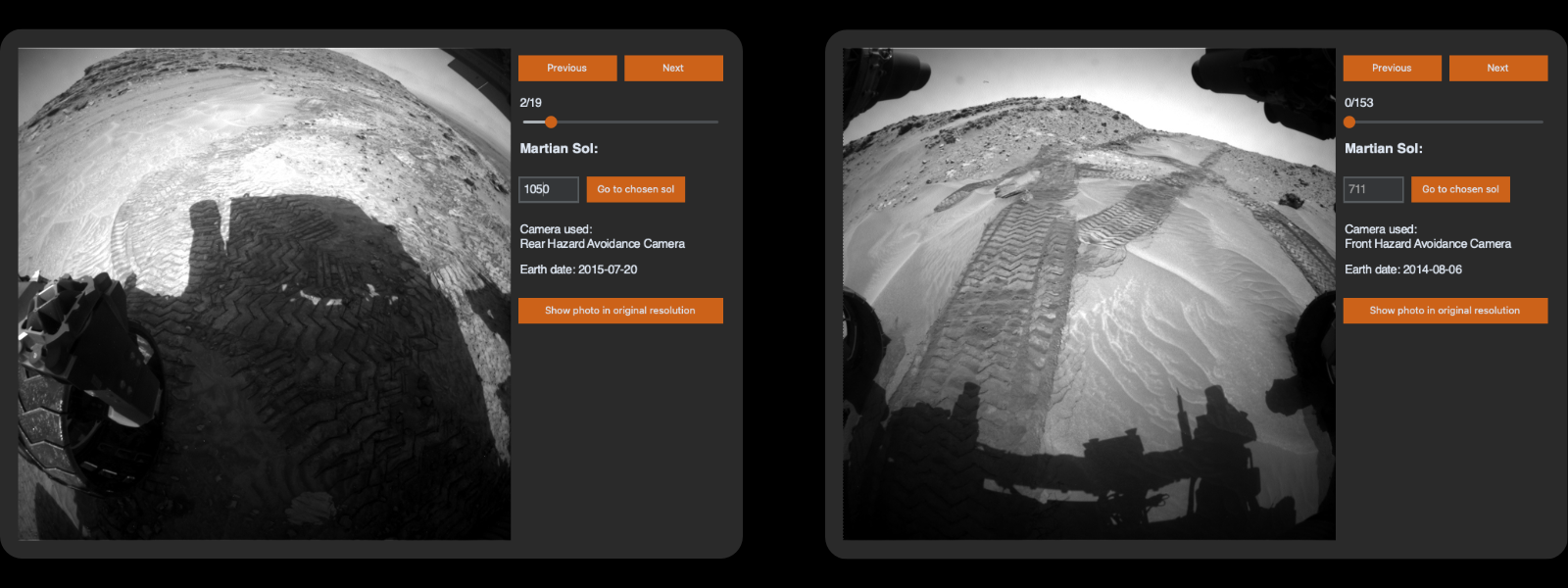 Mars Rover Photo Viewer